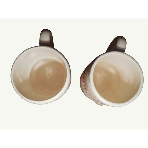 Vintage Snowman Ceramic Hot Chocolate Mugs Set Of 2 - Picture 7 of 8